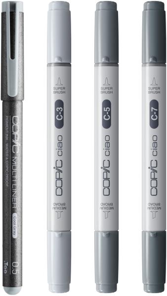 COPIC Marker Ciao Shade Set 22075422 Dark Cool Gray 4 Stück