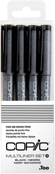 COPIC Multiliner 22075619 Set schwarz, 4 Stück