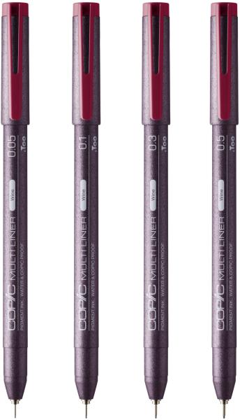 COPIC Multiliner 22075625 Wine Set 4 Stück ass.