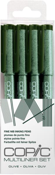 COPIC Multiliner 22075627 Olive Set, 4 Stück ass.