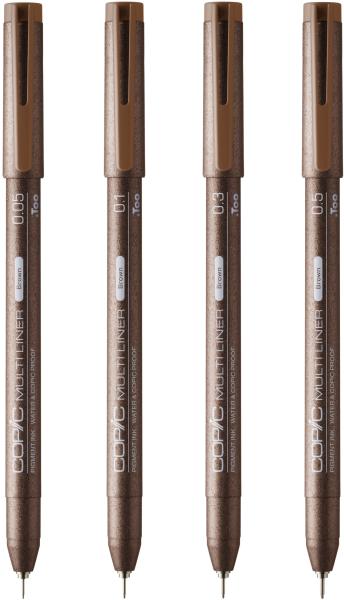 COPIC Multiliner 22075628 Brown Set, 4 Stück ass.