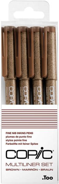 COPIC Multiliner 22075628 Brown Set, 4 Stück ass.