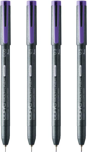 COPIC Multiliner 22075629 Lavender Set, 4 Stück ass.