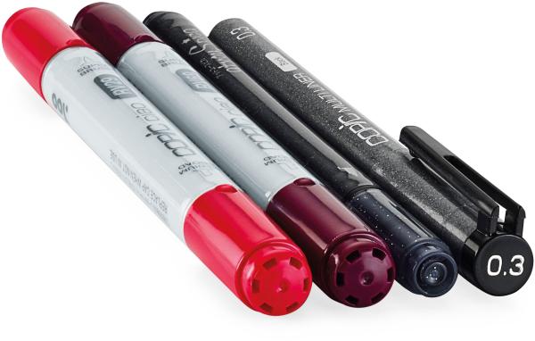 COPIC Marker Ciao 22075641 Doodle pack Red, 4 Stück