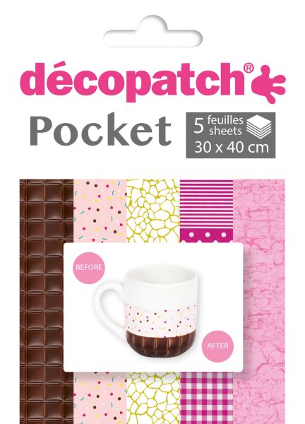 DECOPATCH Papier Pocket Nr. 3 DP003O 5 Blatt à 30x40cm