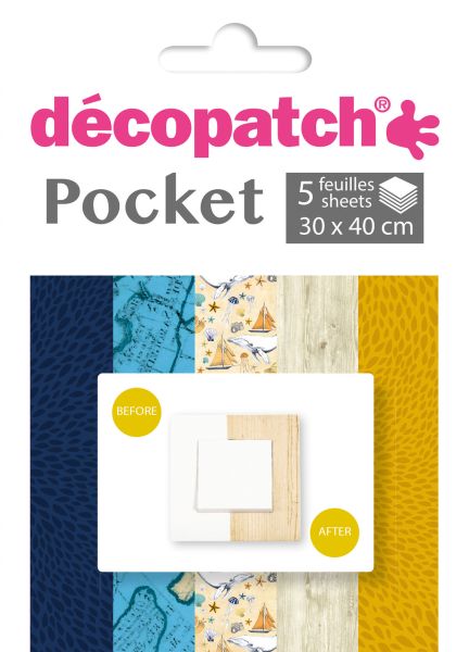 DECOPATCH Papier Pocket Nr. 15 DP015O 5 Blatt à 30x40cm