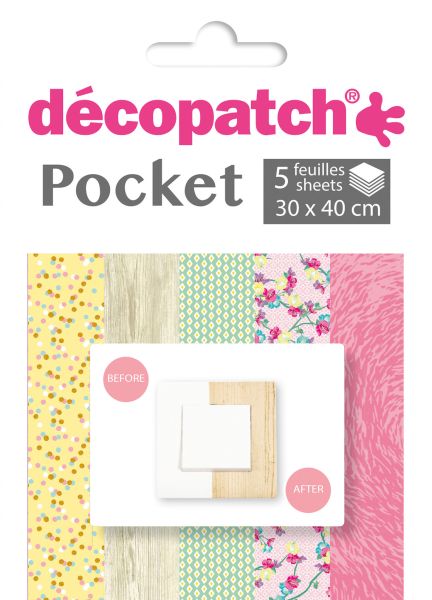 DECOPATCH Papier Pocket Nr. 18 DP018O 5 Blatt à 30x40cm