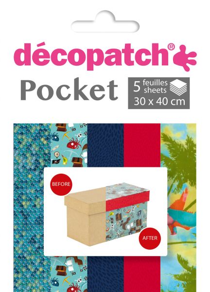 DECOPATCH Papier Pocket Nr. 20 DP020O 5 Blatt à 30x40cm