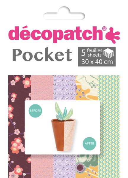 DECOPATCH Papier Pocket Nr. 25 DP025C 5 Blatt à 30x40cm