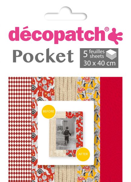 DECOPATCH Papier Pocket Nr. 27 DP027C 5 Blatt à 30x40cm