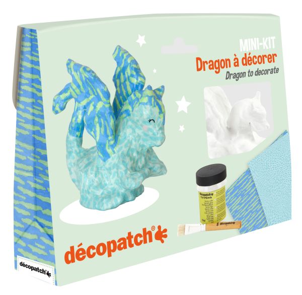 DECOPATCH Bastelset Drache KIT035C Bogen, Tier, Pinsel, Lack