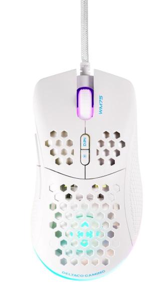 Deltaco lightweight gaming mouse,rgb gam-108-w white, wm75 - Deltaco-gam-108-w-7333048057921