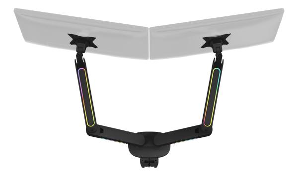 DELTACO RGB Dual Monitor Arm GAM-135 remote Ctrl. Black