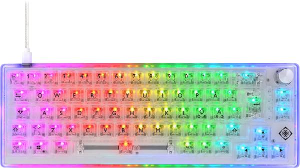 DELTACO TKL Gaming Keyboard mech GAM-160-T-CH transparent RGB CH-Layout