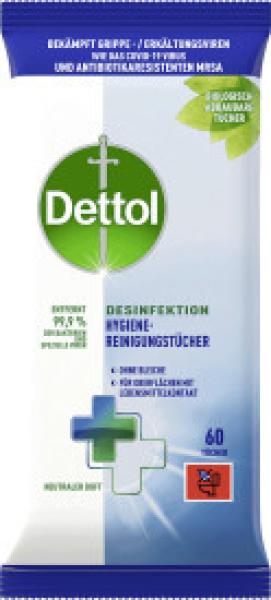 DETTOL Hygiene Reinigungstücher 3193971 neutraler Duft 60 Stück