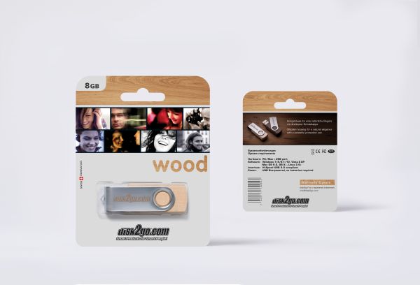 DISK2GO USB-Stick wood 8GB 30006660 USB 2.0