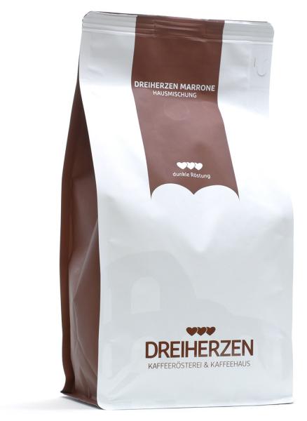 DREIHERZEN Bohnenkaffee 1kg 10074 Marrone