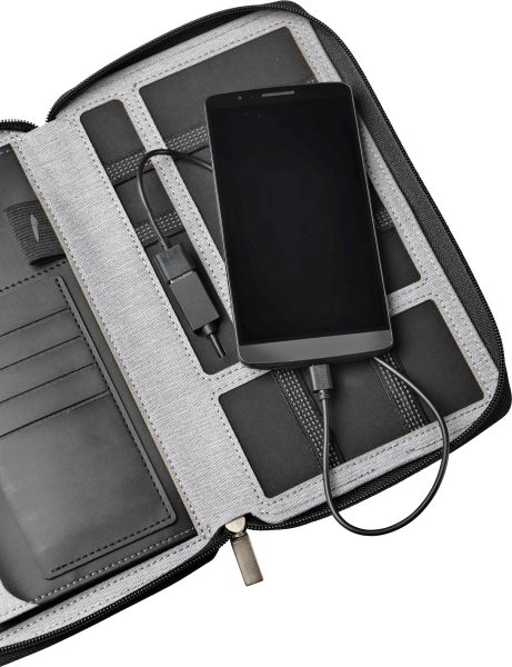 DUFCO Reisemappe mit Powerbank 48-2006.000 4000 mAH, grau