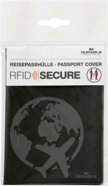 DURABLE Reisepasshülle RFID Secure 214401 schwarz 133x194mm