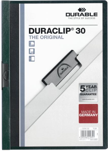 DURABLE Klemmhefter DURACLIP 30 2200/32 für 30 Blatt A4 petrol