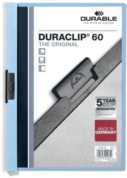 DURABLE Klemmhefter DURACLIP 60 2209/06 für 60 Blatt A4 blau