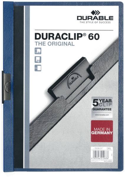 DURABLE Klemmhefter DURACLIP 60 2209/07 für 60 Blatt A4 dunkelblau