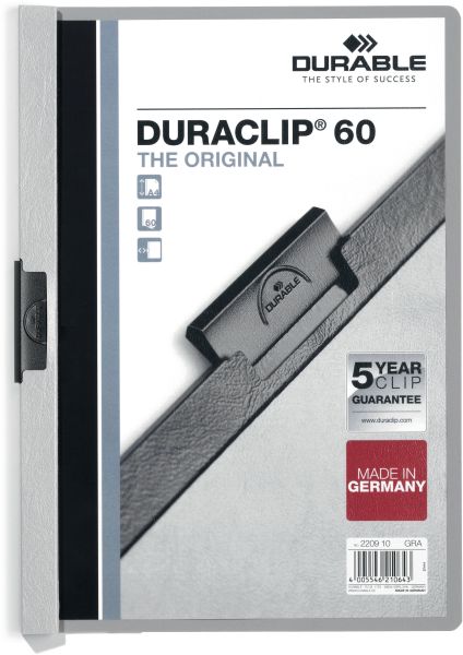 DURABLE Klemmhefter DURACLIP 60 2209/10 für 60 Blatt A4 grau