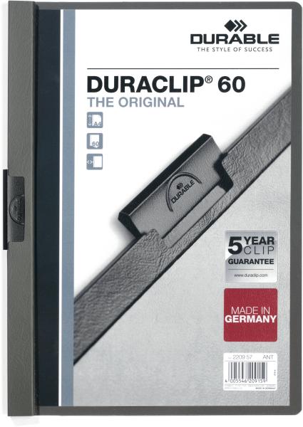 DURABLE Klemmhefter DURACLIP 60 A4 2209/57 anthrazit