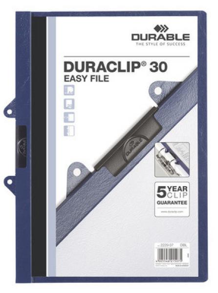 DURABLE Klemmhefter 30 EASY FILE 2229/07 für 30 Blatt A4 dunkelblau