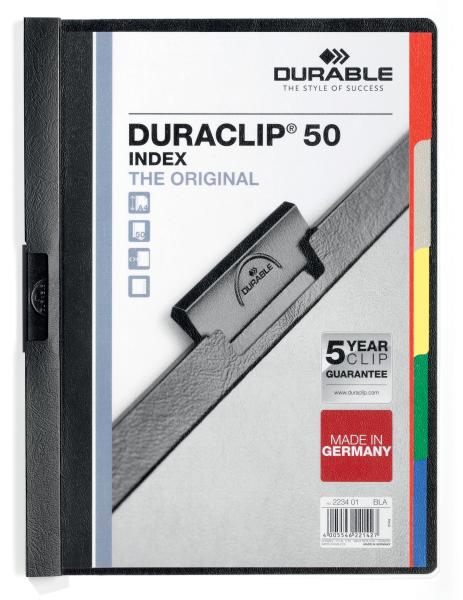 DURABLE Klemmhefter Duraclip Index A4 2234/01 schwarz