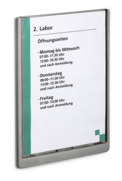 DURABLE Türschild Click Sign A4 486737 graphit, Kunststoff 210x297mm