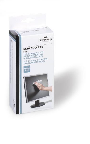 DURABLE Screenclean Set 125ml 570700 Reinigungsset 20 Tücher