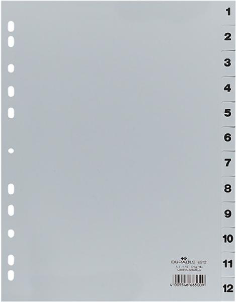 DURABLE Register grau A4 6512/10 1-12