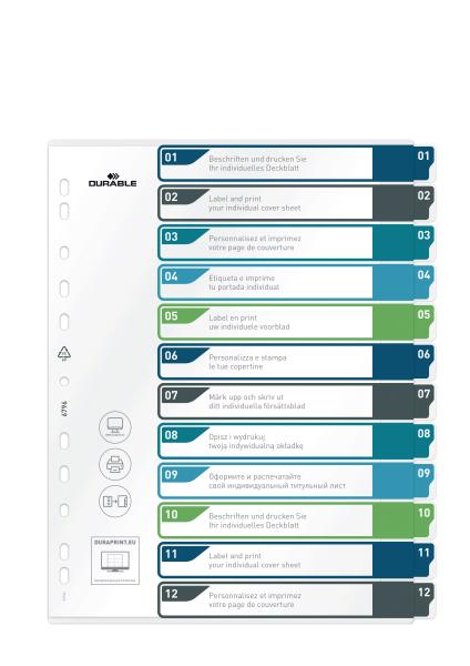 DURABLE Register A4+ 679627 mehrfarbig 1-12