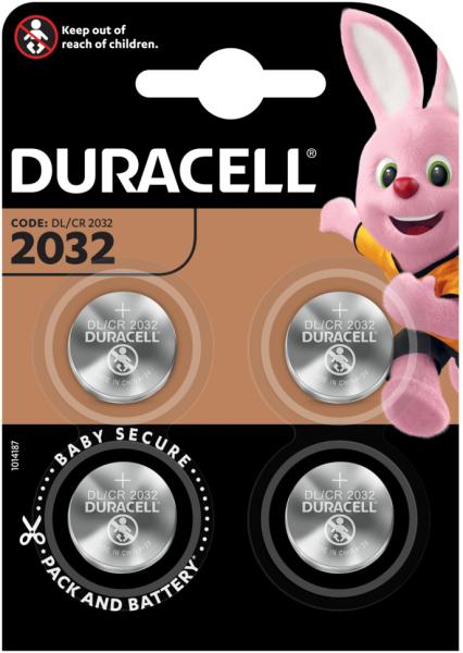 Duracell knopfbatterie specialty 4-119376 cr2032, 3v 4 stück - Duracell-4-119376-5000394119376