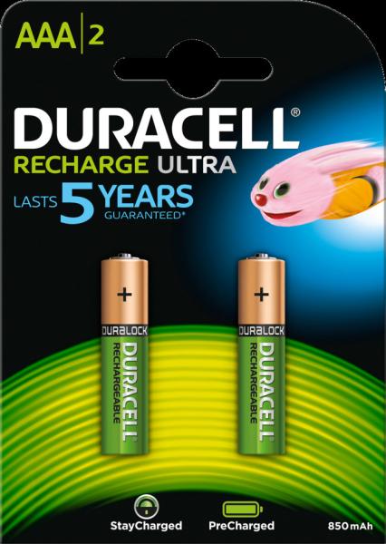 Duracell recharge ultra precharged dx2400 aaa, 850 mah, 1.2v 2 stück - Duracell-dx2400-5000394203815