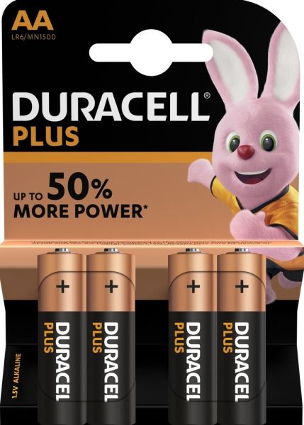 DURACELL Batterie Plus Power MN1500 AA, LR6, 1.5V 4 Stück