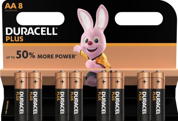 DURACELL Batterie Plus Power MN1500 AA, LR6, 1.5V 8 Stück