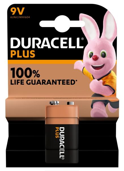 DURACELL Batterie Plus Power MN1604 6LR61, 9V