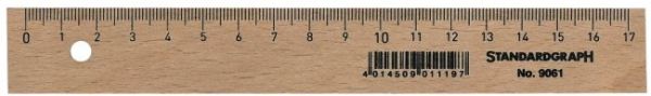 DUX Holzlineal 17cm 9061 unlackiert