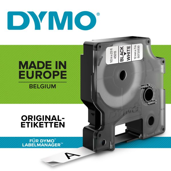 DYMO Schriftband D1 schwarz/weiss S0720530 12mm/7m