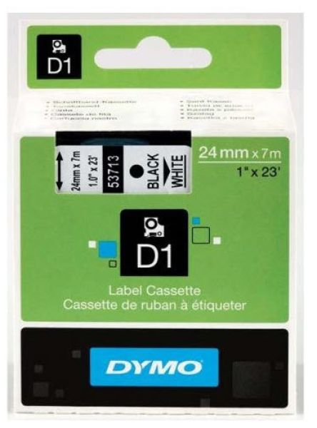 DYMO Schriftband D1 schwarz/weiss S0720930 24mm/7m