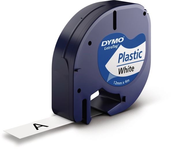 DYMO Schriftband LetraTag weiss S0721660 Plastik 12mmx4m