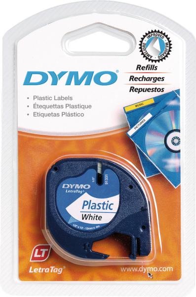 DYMO Schriftband LetraTag weiss S0721660 Plastik 12mmx4m