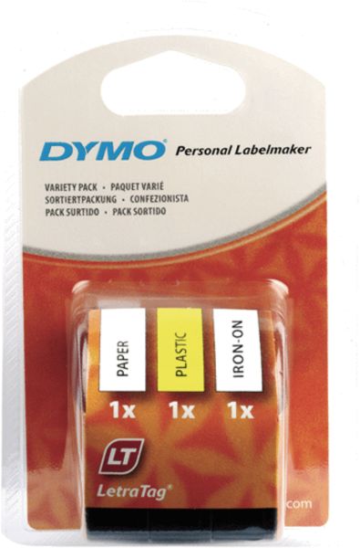 DYMO Schriftband LetraTag 3-farbig S0721800 12mmx4m