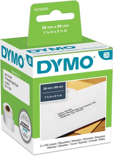 DYMO Adress-Etiketten S0722370 perm.89x28mm 260 Stück