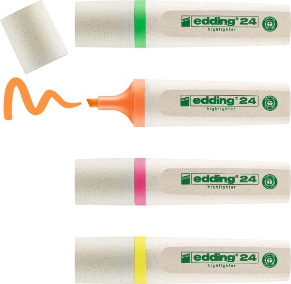 Edding ecoline textmarker 24 2-5mm 24-e4 4-farbig - Edding-24-e4-4004764917723-03