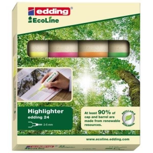 Edding ecoline textmarker 24 2-5mm 24-e4 4-farbig - Edding-24-e4-4004764917723-04