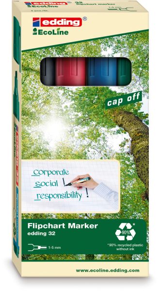 EDDING Flipchart Marker 32 1-5mm 32-E4 4er Etui