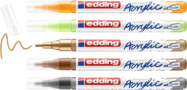 EDDING Acrylmarker 5300 1-2mm 4-5300-5S-1 Nature Set 5 Stück